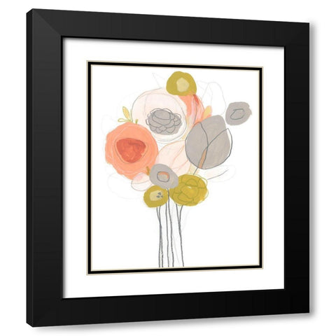 Wildflower Contour I Black Modern Wood Framed Art Print with Double Matting by Vess, June Erica