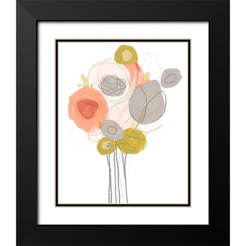 Wildflower Contour I Black Modern Wood Framed Art Print with Double Matting by Vess, June Erica