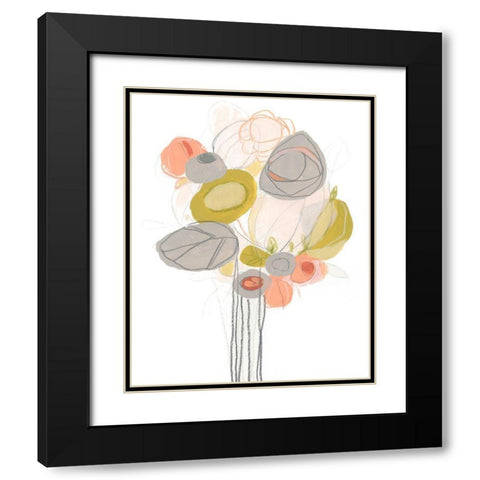 Wildflower Contour II Black Modern Wood Framed Art Print with Double Matting by Vess, June Erica