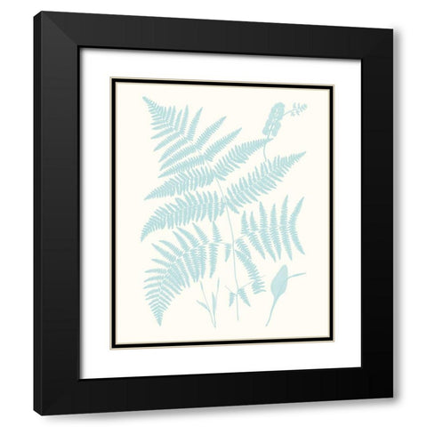 Serene Ferns I Black Modern Wood Framed Art Print with Double Matting by Vision Studio