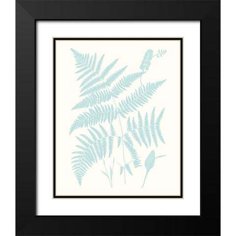 Serene Ferns I Black Modern Wood Framed Art Print with Double Matting by Vision Studio