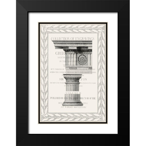 Column Overlay I Black Modern Wood Framed Art Print with Double Matting by Vision Studio