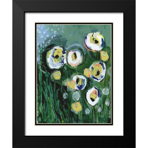Modern White Floral III Black Modern Wood Framed Art Print with Double Matting by Daavettila, Tara