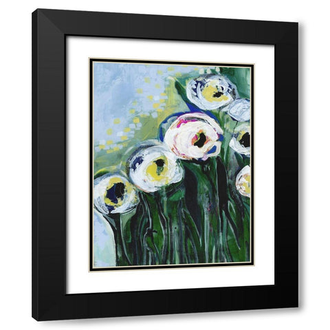 Modern White Floral IV Black Modern Wood Framed Art Print with Double Matting by Daavettila, Tara