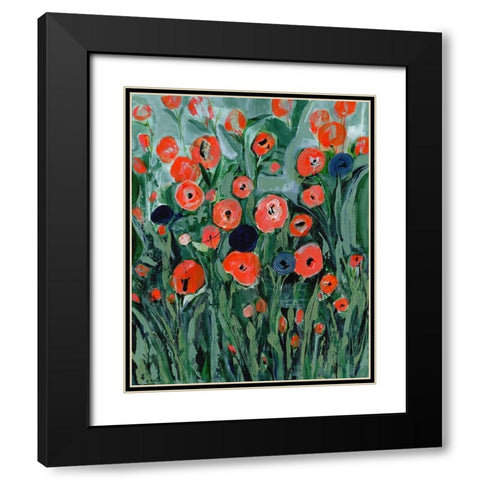 All that Jazz Garden II Black Modern Wood Framed Art Print with Double Matting by Daavettila, Tara
