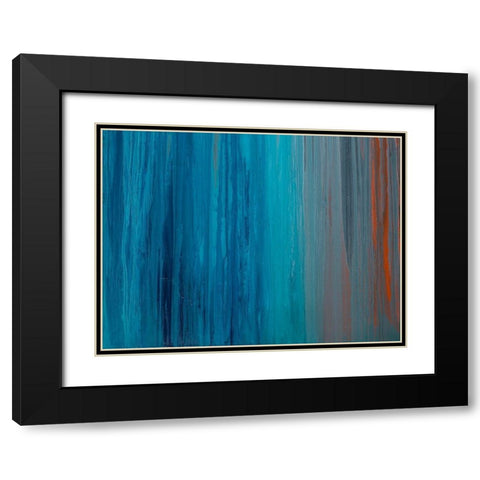 Drenched in Teal II Black Modern Wood Framed Art Print with Double Matting by Guererra, Teodora