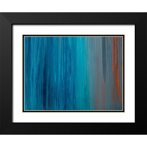Drenched in Teal II Black Modern Wood Framed Art Print with Double Matting by Guererra, Teodora