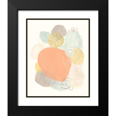 Abstract Succulents I Black Modern Wood Framed Art Print with Double Matting by Vess, June Erica