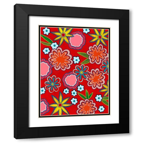 Bright Flowers I Black Modern Wood Framed Art Print with Double Matting by Moore, Regina