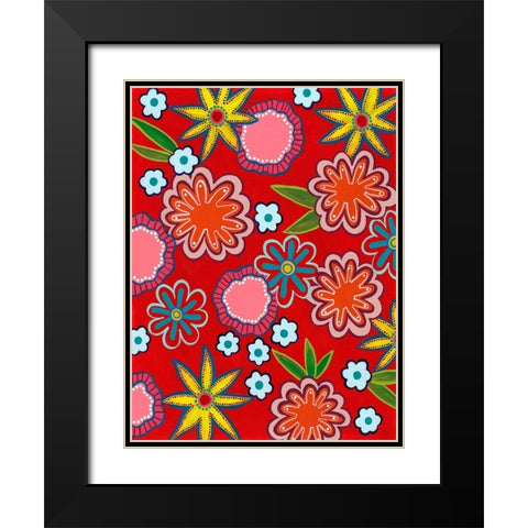 Bright Flowers I Black Modern Wood Framed Art Print with Double Matting by Moore, Regina