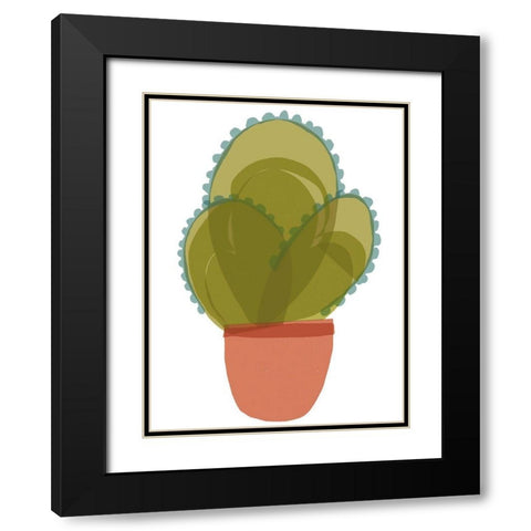 Mod Cactus I Black Modern Wood Framed Art Print with Double Matting by Delamater, Rob
