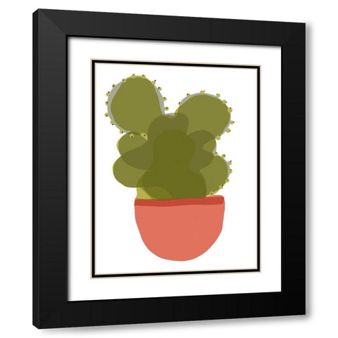 Mod Cactus II Black Modern Wood Framed Art Print with Double Matting by Delamater, Rob