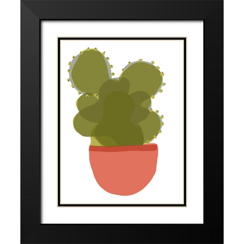 Mod Cactus II Black Modern Wood Framed Art Print with Double Matting by Delamater, Rob