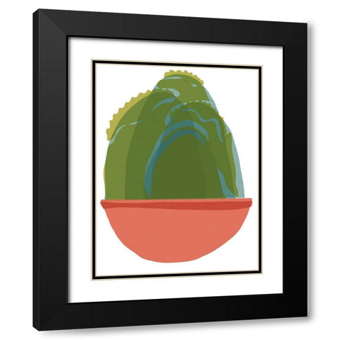 Mod Cactus III Black Modern Wood Framed Art Print with Double Matting by Delamater, Rob