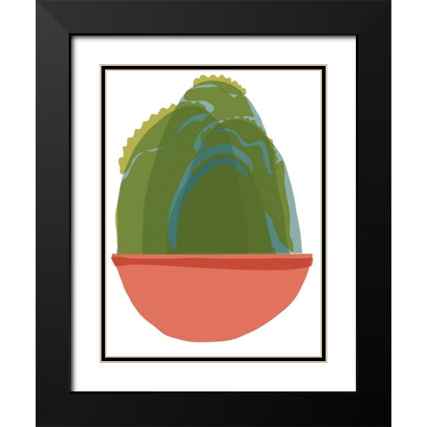 Mod Cactus III Black Modern Wood Framed Art Print with Double Matting by Delamater, Rob