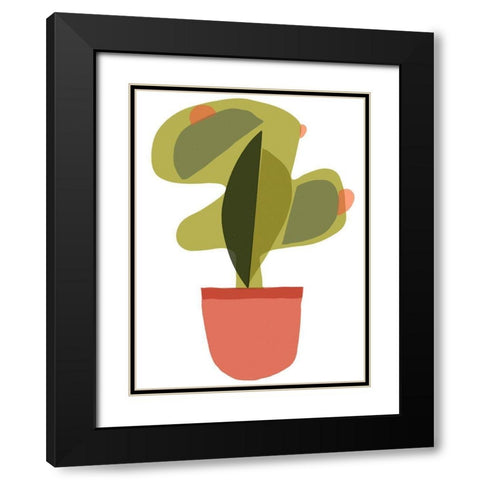 Mod Cactus V Black Modern Wood Framed Art Print with Double Matting by Delamater, Rob