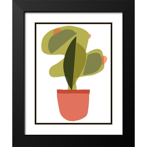 Mod Cactus V Black Modern Wood Framed Art Print with Double Matting by Delamater, Rob