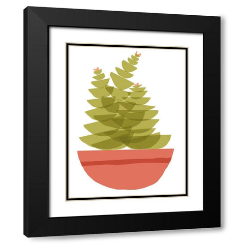 Mod Cactus VI Black Modern Wood Framed Art Print with Double Matting by Delamater, Rob
