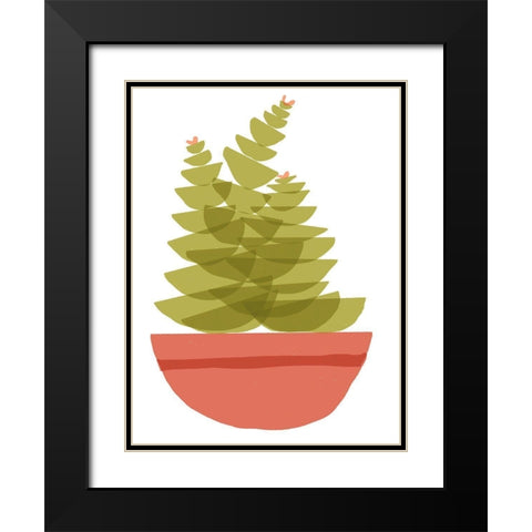 Mod Cactus VI Black Modern Wood Framed Art Print with Double Matting by Delamater, Rob