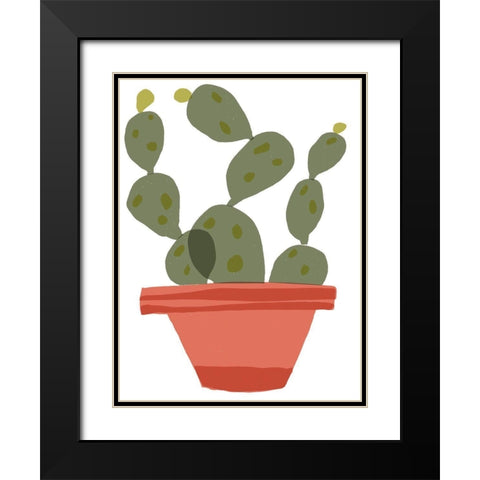 Mod Cactus VII Black Modern Wood Framed Art Print with Double Matting by Delamater, Rob