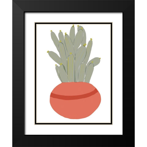 Mod Cactus VIII Black Modern Wood Framed Art Print with Double Matting by Delamater, Rob