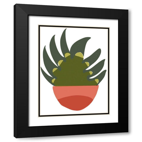 Mod Cactus IX Black Modern Wood Framed Art Print with Double Matting by Delamater, Rob