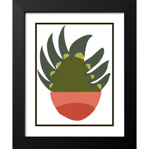 Mod Cactus IX Black Modern Wood Framed Art Print with Double Matting by Delamater, Rob