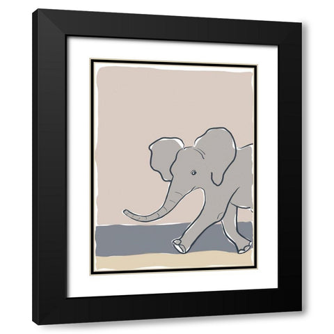 Pastel Zoo III Black Modern Wood Framed Art Print with Double Matting by Delamater, Rob