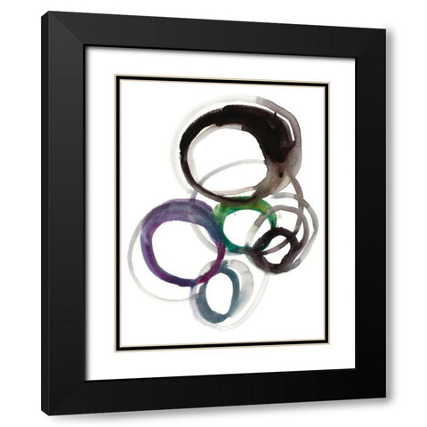 Rounds II Black Modern Wood Framed Art Print with Double Matting by Zarris, Chariklia