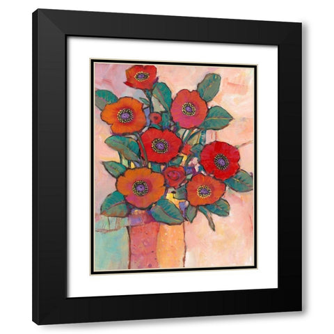 Poppies in a Vase I Black Modern Wood Framed Art Print with Double Matting by OToole, Tim