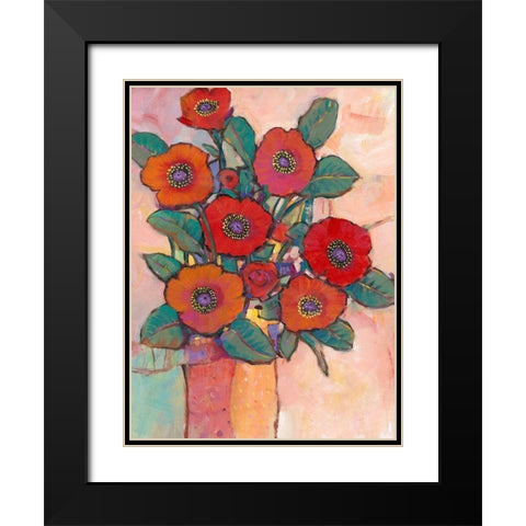 Poppies in a Vase I Black Modern Wood Framed Art Print with Double Matting by OToole, Tim