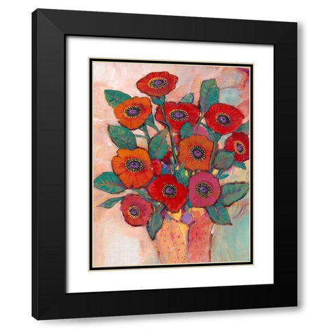 Poppies in a Vase II Black Modern Wood Framed Art Print with Double Matting by OToole, Tim