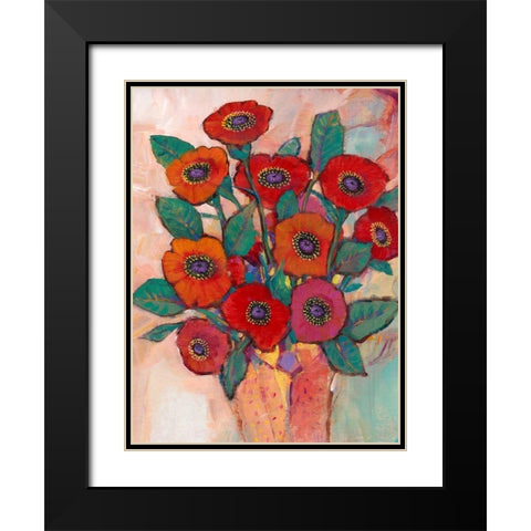 Poppies in a Vase II Black Modern Wood Framed Art Print with Double Matting by OToole, Tim