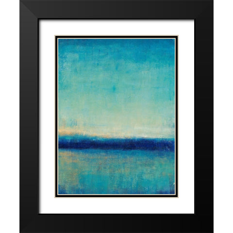 Blue Horizon II Black Modern Wood Framed Art Print with Double Matting by OToole, Tim