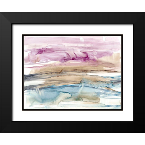 Umber and Fuchsia Vista I Black Modern Wood Framed Art Print with Double Matting by Goldberger, Jennifer