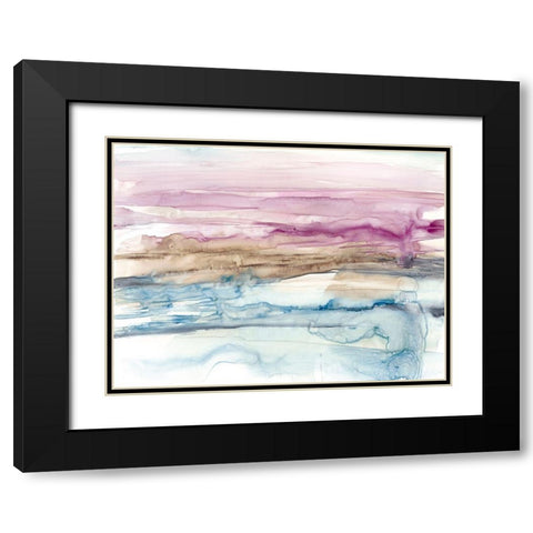 Umber and Fuchsia Vista II Black Modern Wood Framed Art Print with Double Matting by Goldberger, Jennifer