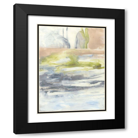 Waxen Strata I Black Modern Wood Framed Art Print with Double Matting by Goldberger, Jennifer