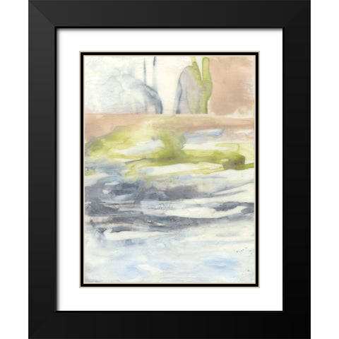 Waxen Strata I Black Modern Wood Framed Art Print with Double Matting by Goldberger, Jennifer