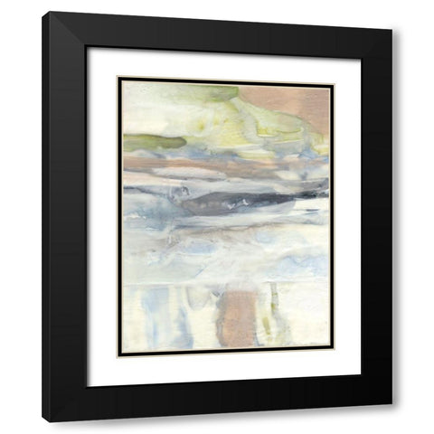 Waxen Strata II Black Modern Wood Framed Art Print with Double Matting by Goldberger, Jennifer