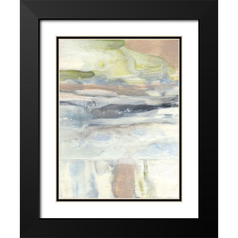 Waxen Strata II Black Modern Wood Framed Art Print with Double Matting by Goldberger, Jennifer