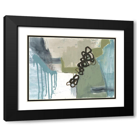 Umber Links II Black Modern Wood Framed Art Print with Double Matting by Goldberger, Jennifer