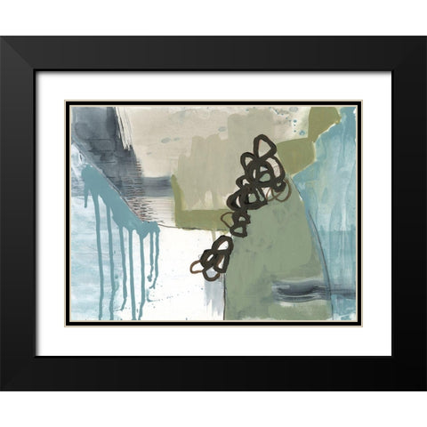 Umber Links II Black Modern Wood Framed Art Print with Double Matting by Goldberger, Jennifer