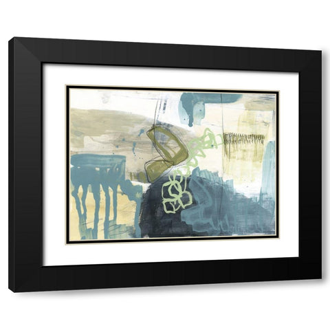 Blue Exploration I Black Modern Wood Framed Art Print with Double Matting by Goldberger, Jennifer