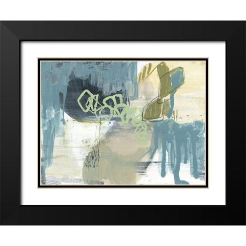 Blue Exploration II Black Modern Wood Framed Art Print with Double Matting by Goldberger, Jennifer