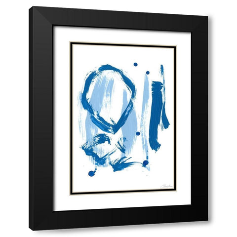 Blue Breeze IV Black Modern Wood Framed Art Print with Double Matting by Long, Christina
