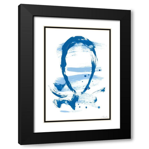 Blue Breeze VI Black Modern Wood Framed Art Print with Double Matting by Long, Christina