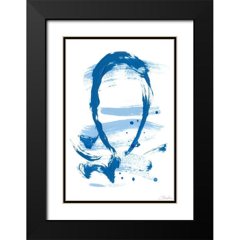 Blue Breeze VI Black Modern Wood Framed Art Print with Double Matting by Long, Christina