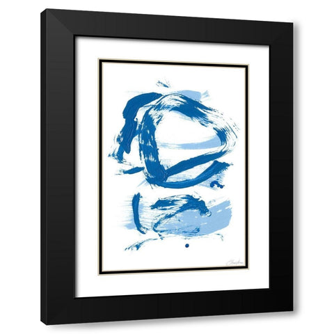 Blue Breeze VIII Black Modern Wood Framed Art Print with Double Matting by Long, Christina