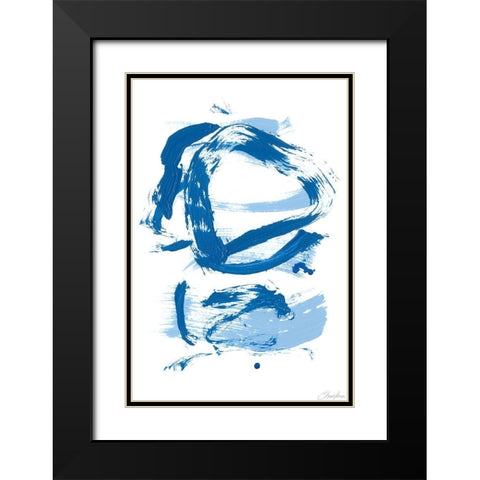 Blue Breeze VIII Black Modern Wood Framed Art Print with Double Matting by Long, Christina