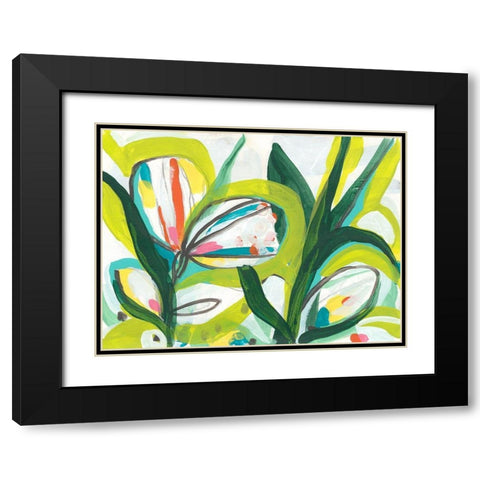 Tropical Tones I Black Modern Wood Framed Art Print with Double Matting by Vess, June Erica